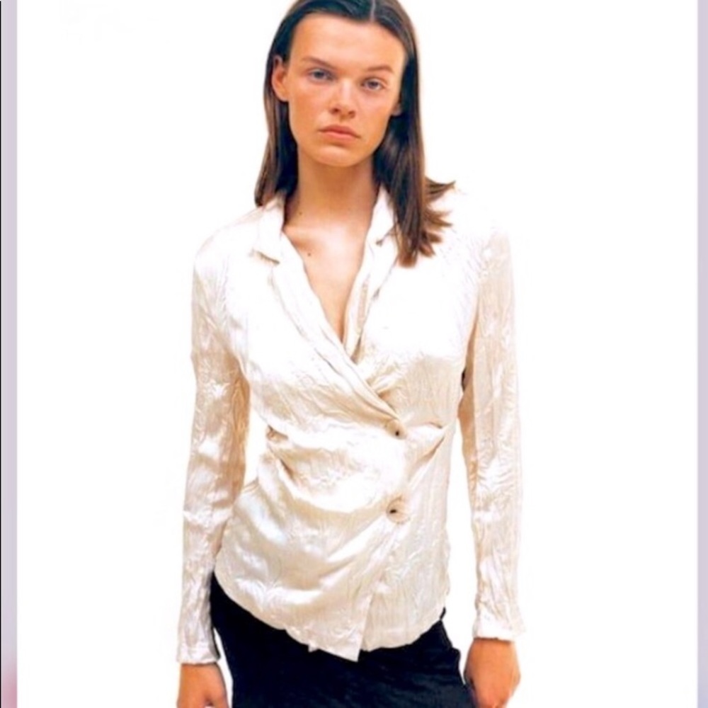 Zara wrinkled satin effect jacket